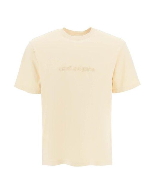 Axel Arigato Cotton Exist Logo Detailed Crewneck T-shirt in Yellow for ...