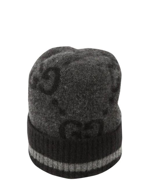 Gucci Black Monogram Knitted Beanie