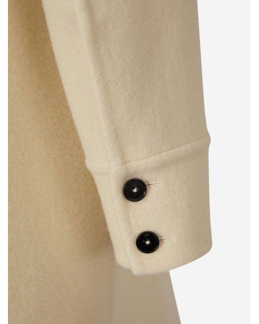 Jil Sander Natural Asymmetric Wool Coat