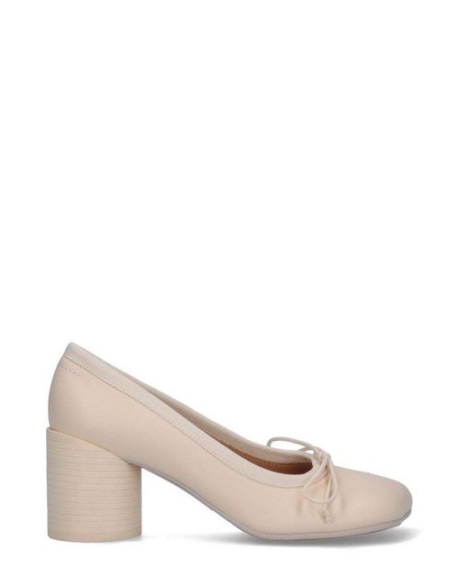 MM6 by Maison Martin Margiela White Bow Detailed Pumps