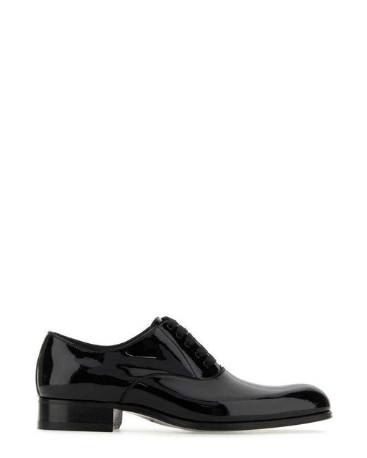 Tom Ford Black Almond Toe Oxford Shoes for men