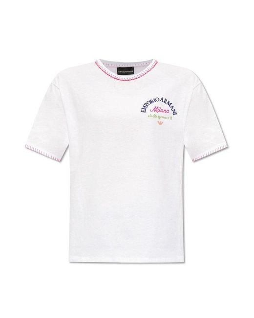 Emporio Armani White Cotton T-shirt,
