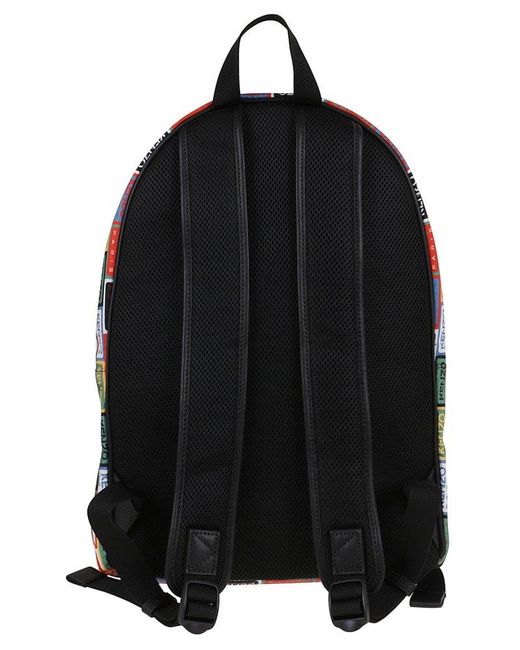 KENZO Labels Logoprinted Zipped Backpack in Gray for Men Lyst