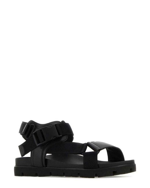 Prada Black Buckle-fastening Open-toe Sandals for men
