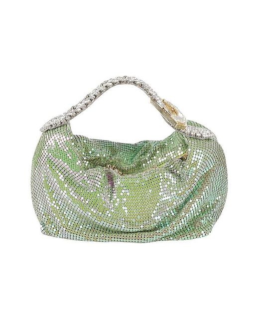 Gedebe Green Jill Mesh Embellished Tote Bag