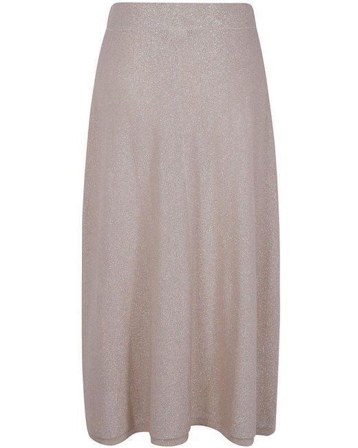 D.exterior Brown Sparkle Midi Skirt