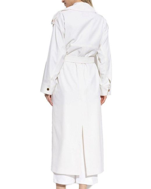 Max Mara White Wool Trench Coat