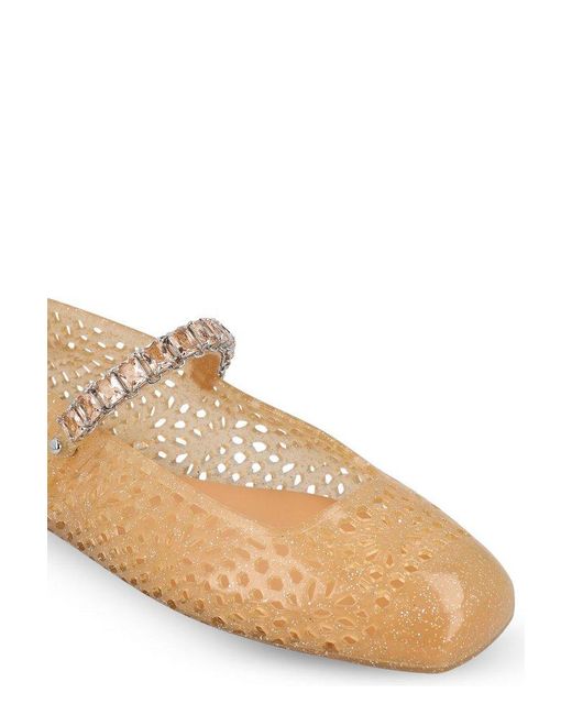 Jimmy Choo Pink The Jelly Embellished Ballerina Flats