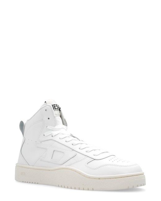 DIESEL White S-ukiyo V2 Mid-top Sneakers for men