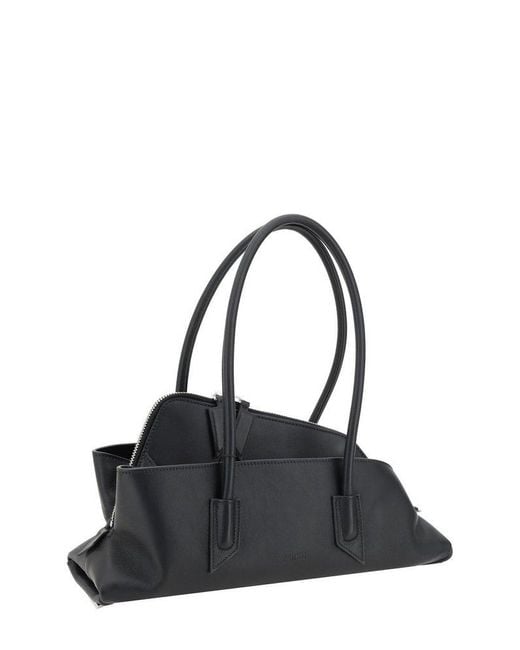 The Attico Black La Passeggiata Small Top Handle Tote Bag