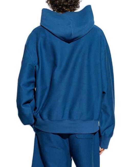 Moncler Blue Hooded Sweatshirt for men