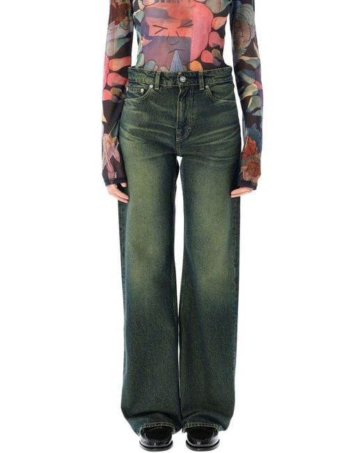 Our Legacy Green Boot Cut Jeans