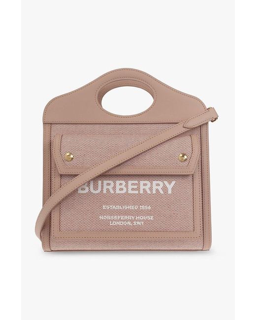 Burberry Shoulder Bag With Logo in Pink Lyst