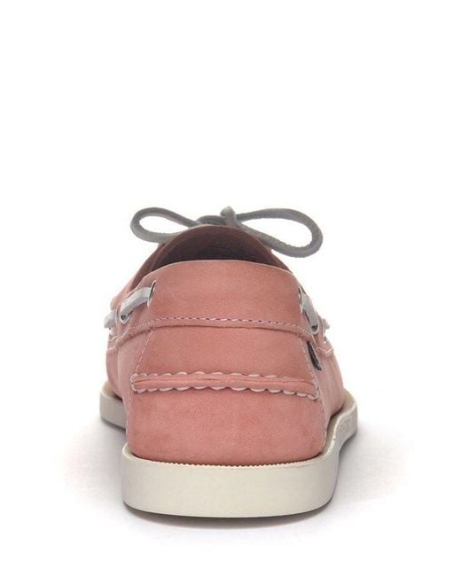 Sebago Pink Round Toe Lace-Up Shoes