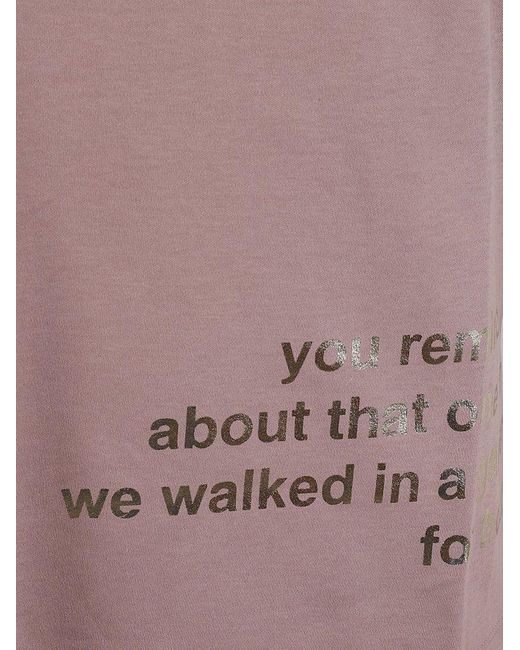 Max Mara Pink Slogan Printed Crewneck T-shirt