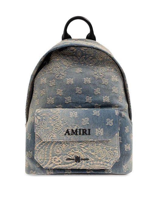 Amiri Gray Backpack With Logo, for men