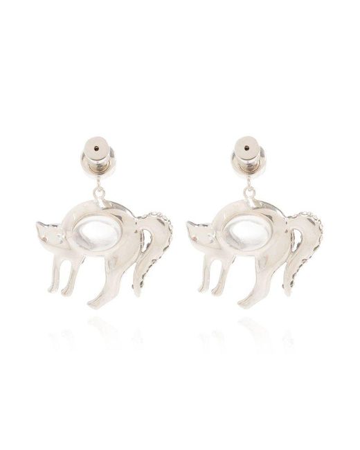 Marni Metallic Cat Earrings,
