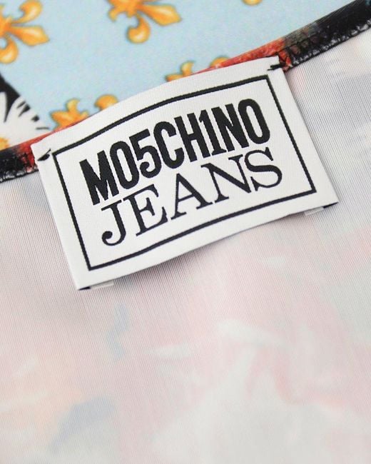 Moschino Pink Jeans Patchwork Designed Top