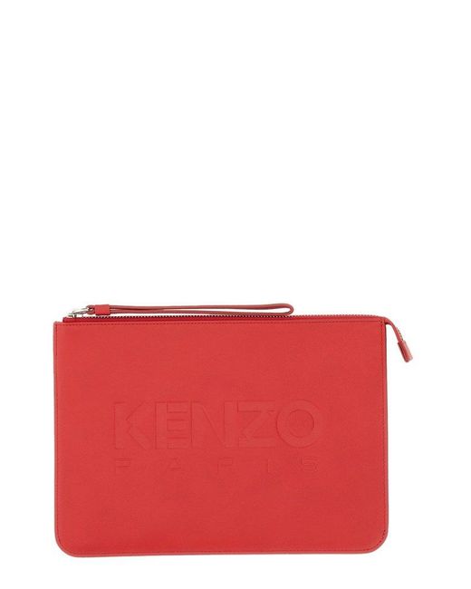KENZO Red Clutch With Logo