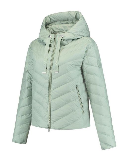 Woolrich Green Chevron Quilted Hooded Jacket