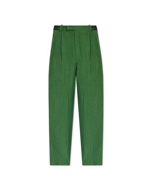 Jacquemus Green 'titolo' Pleat-front Trousers, for men