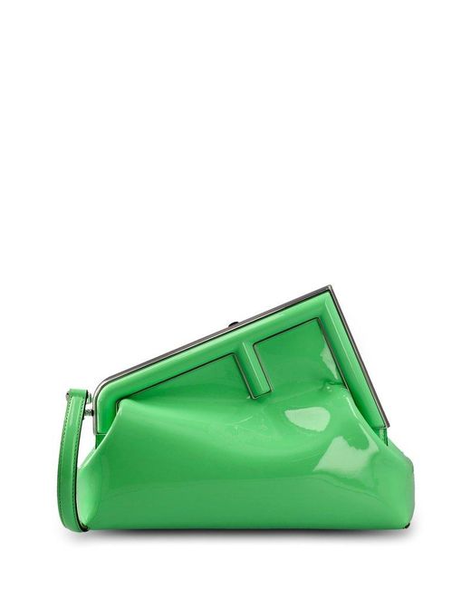 Fendi Green First Midi Clutch Bag