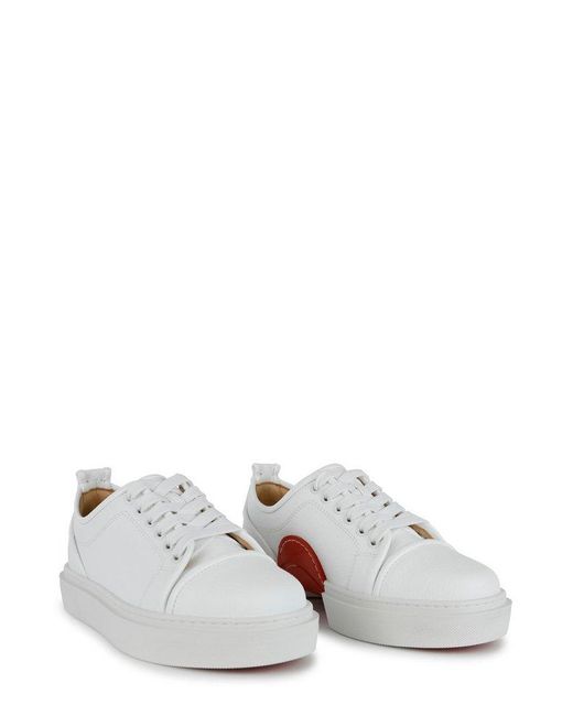 Christian Louboutin White Adolon Lace-up Sneakers