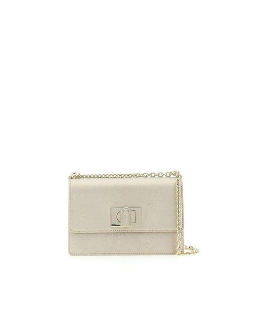Furla 1927 Chain Link Mini Crossbody Bag in White Lyst