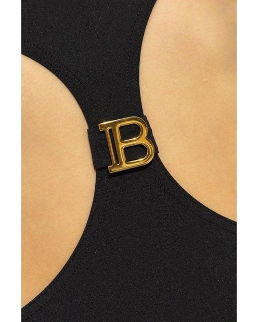 Balmain Black One-Piece Swimsuit
