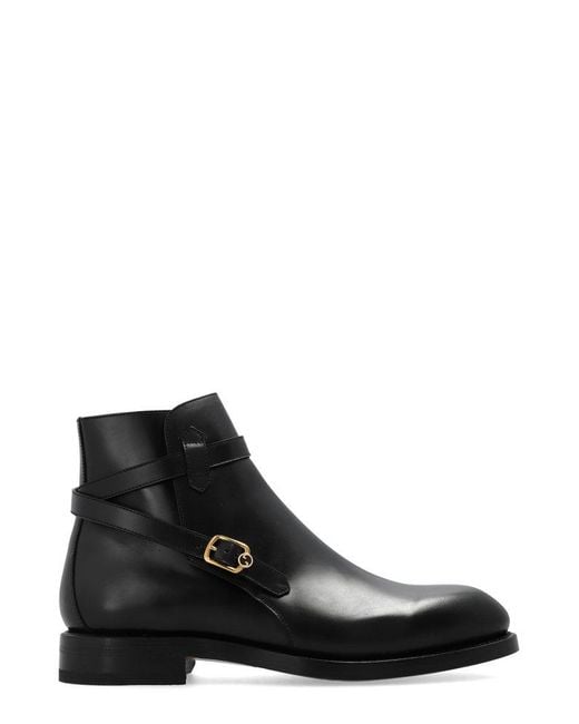Gucci Black Leather Ankle Boots for men