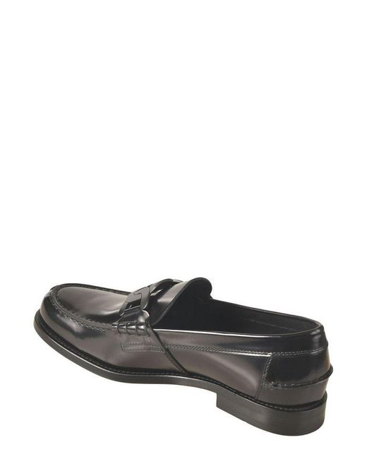 Tod's Gray Chain Link Detailed Slip-on Loafers for men