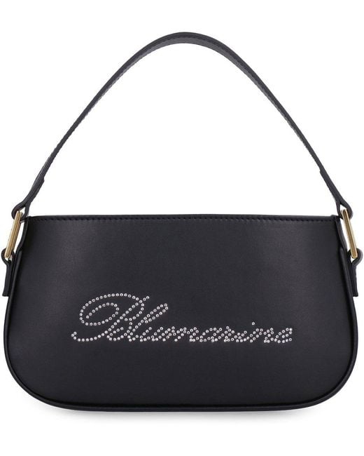 Blumarine Logo Rhinestone Embellished Shoulder Bag in Blue Lyst