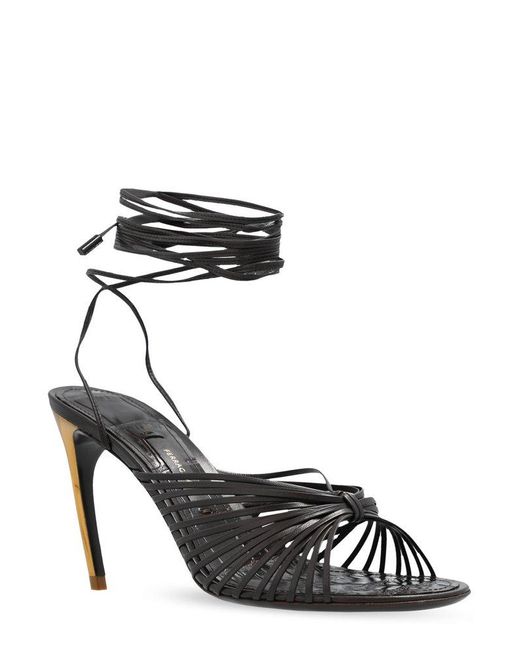 Ferragamo Black Atena Ankle Strap Sandals