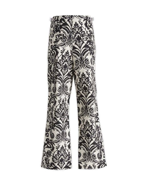 Dior White Floral Printed Wide-leg Trousers