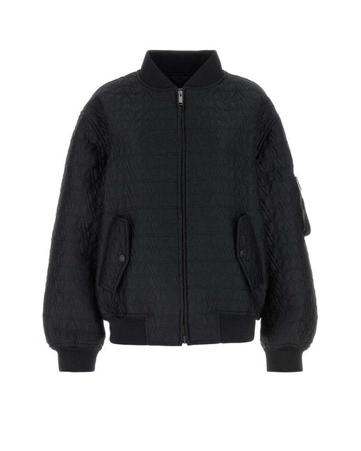 Valentino Black Zip-up Long-sleeved Jacket