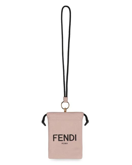 Fendi Pink Roma Drawstring Bucket Bag