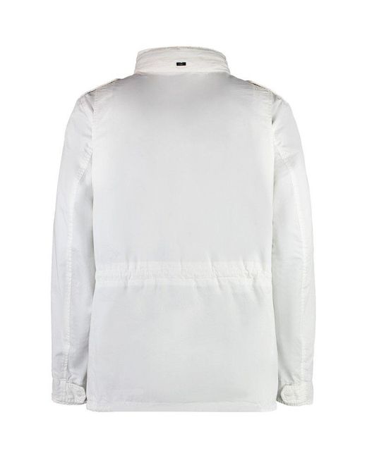 Herno White Field Button-Front Cotton Jacket for men