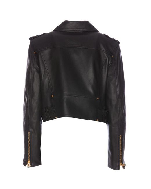 Balmain Black Leather Biker Jacket