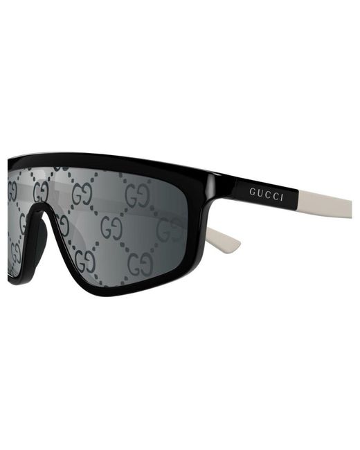 Gucci Black Shield-Frame Sunglasses