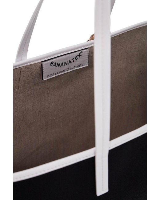 Stella McCartney Black Logo Printed Contrast-Trim Tote Bag