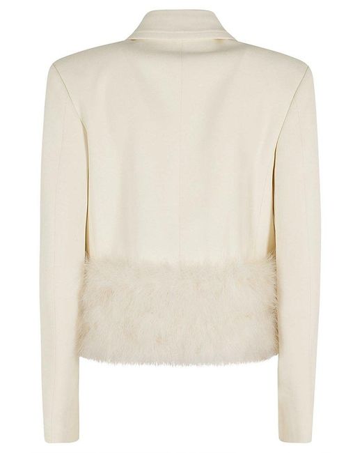 Blumarine Natural Single Breasted Peak Lapel Blazer