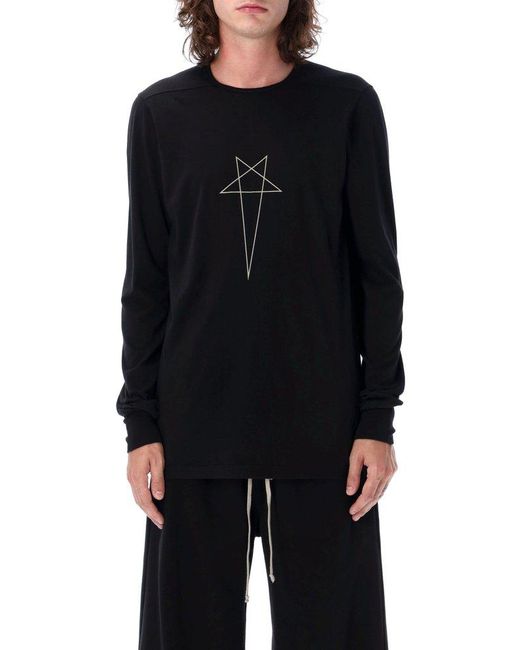Rick Owens Drkshdw Black Level Long-sleeved T-shirt Pentagram for men