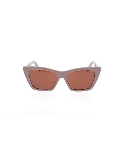 Saint Laurent Pink Rectangular Frame Sunglasses