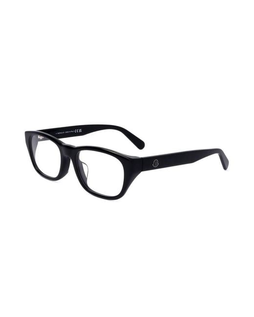 Moncler Black Rectangular Frame Glasses for men