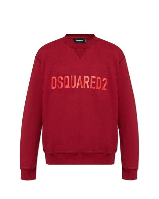 DSquared² Red Sweatshirt With Logo, for men