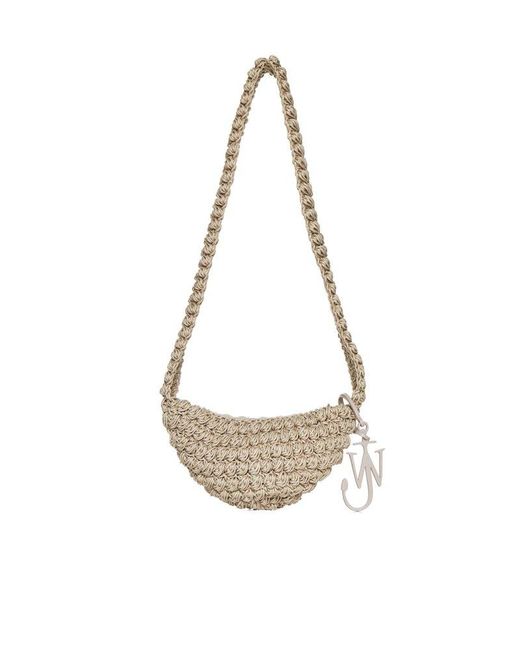 J.W. Anderson White Popcorn Sling Crochet Bag