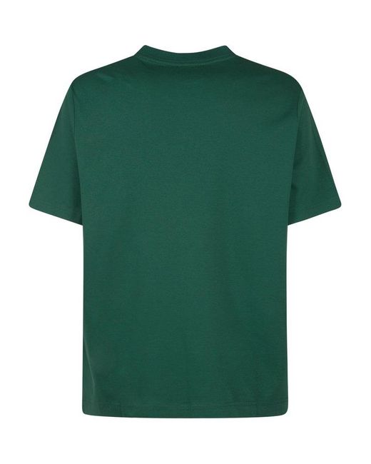 Lanvin Green Logo Embroidered Crewneck T-shirt for men