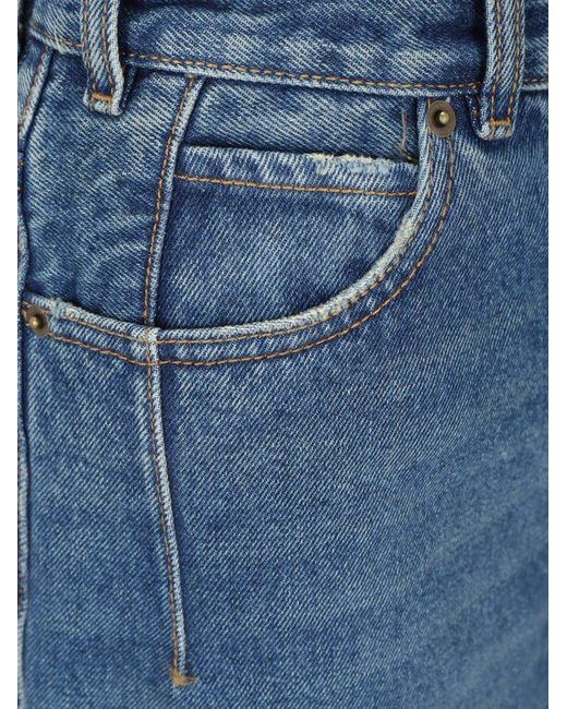 DARKPARK Blue Emma Distressed Denim Maxi Skirt