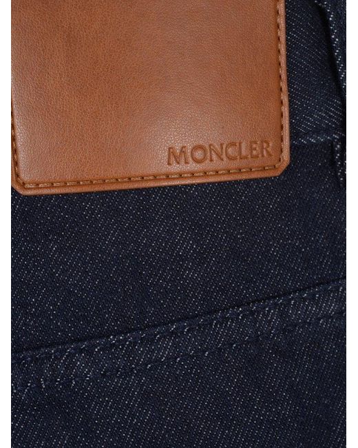 Moncler Blue Logo Detailed Straight Leg Jeans