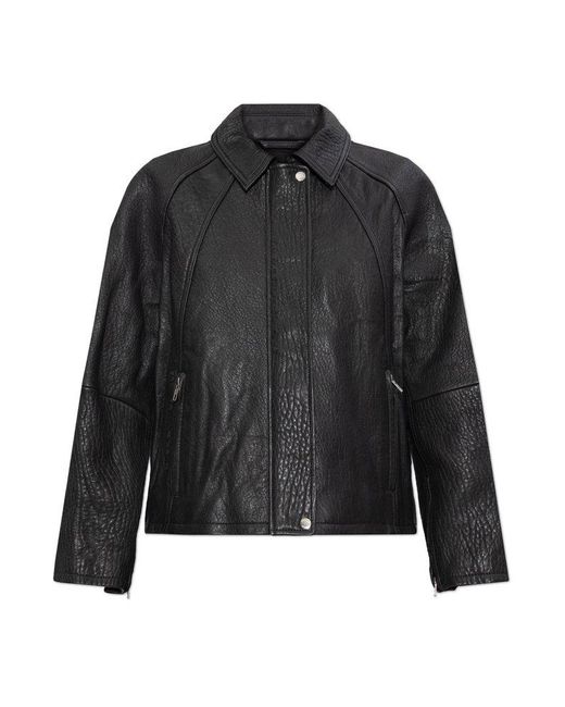 Samsøe & Samsøe Black Textured Zip-Up Jacket